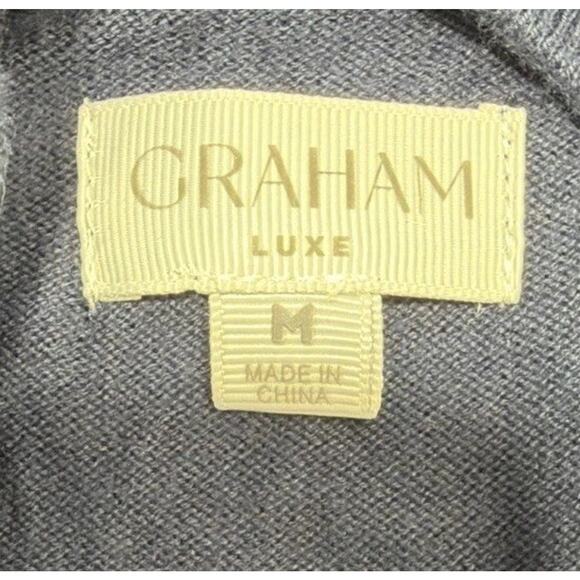 NWT Graham Luxe Silk Blend Blue Depths Blue Quarter Zip Sweater, Size M - Picture 6 of 7